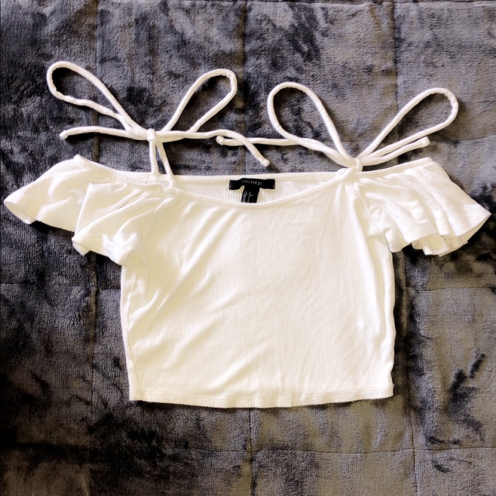 off-the-shoulder tube-top with tie-able straps